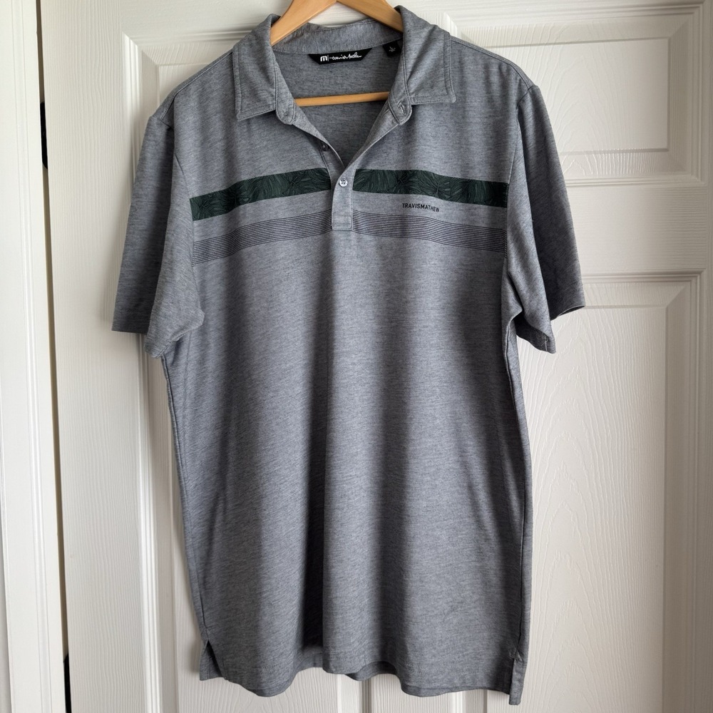 Travis Matthews Grey Golf Short Sleeve Polo‎ Size L
